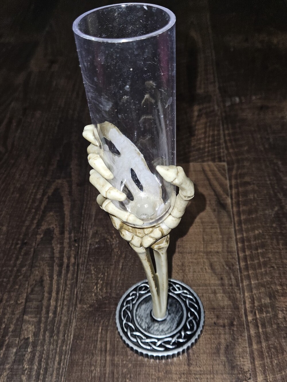 Vintage Easter Unlimited Halloween Skeleton Champagne Flute Spooky Stem
